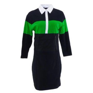 CYNTHIA ROWLEY - Black Color Block Midi Dress